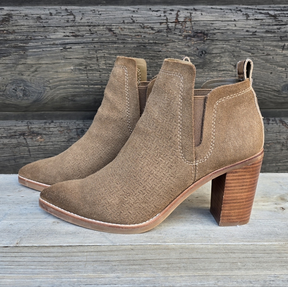 Dolce Vita Sirano Western Boho Suede Block Heel Bootie 9.5M - Picture 3 of 15